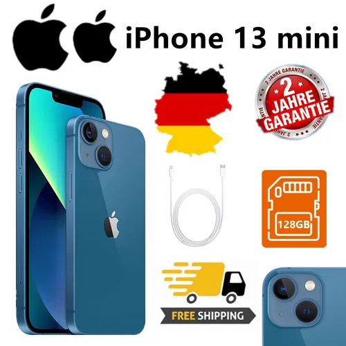 Apple iPhone 13 mini - 128GB - Blau (Ohne Simlock) - Handys & Smartphones mit 5,4 Zoll Display, A15 Bionic Chip und 12 MP Ultra-Weitwinkel Kamera. 24 Monate Garantie und Dual SIM für maximale Flexibilität!