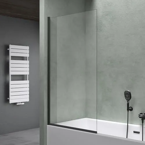 Mai & Mai Badewannenaufsatz Duschwand ESG GLAS NANO C201 - Badewannenaufsätze aus hochwertigem ESG-Glas, mit innovativer Nano-Beschichtung für einfache Reinigung und modernes Design in Schwarz.