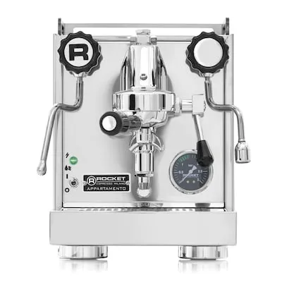 Rocket RE501A1W11 Appartamento Inox / Weiß - Espresso- & Cappucinomaschinen mit elegantem Inox-Design, ideal für Kaffeeliebhaber, die Wert auf Qualität und Stil legen.