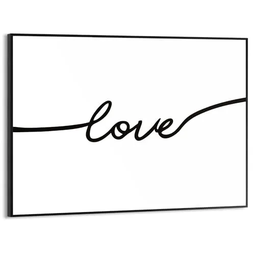 REINDERS Gerahmtes Bild, Love, Schlafzimmer, Bilder, Wanddeko, Room Decor, MDF, Schwarz-Weiß, 30 x 40