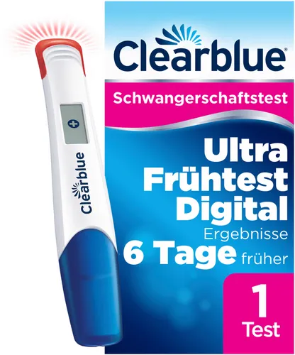 Clearblue Ultra Frühtest Digital Schwangerschaftstest - SCHWANGERSCHAFTSTEST - Der ultrasensitive Clearblue Test erkennt Schwangerschaft bereits 6 Tage vor der fälligen Periode, für frühzeitige Sicherheit.