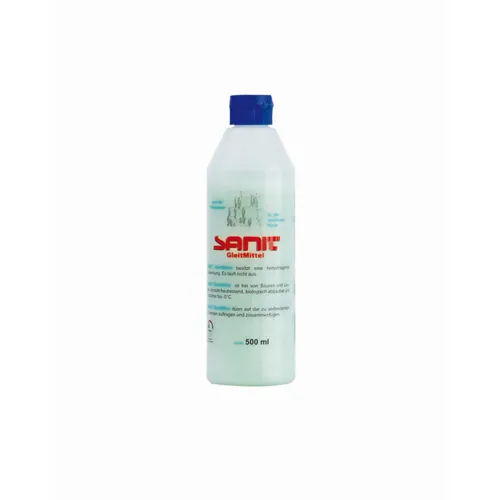 Sanit Gleitmittel 3087 für alle steckbaren Rohre 500 ml - Reinigungsmittel für alle steckbaren Rohre, ideal zur Montage von Kunststoffverbindungen. Hautverträglichkeit anerkannt, säure- und laugenfrei, bis -5°C einsetzbar.
