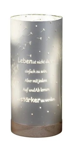 formano LED Dekolicht aus Glas mit Motiv und Spruch, LED fest integriert, Warmweiß