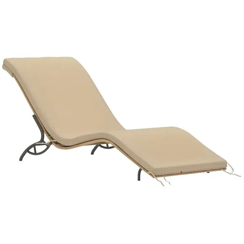 Outsunny Wetterfeste Gartenliege mit Kissen - Liegen für Garten und Balkon, UV-beständig und wasserabweisend, bietet optimalen Komfort durch integriertes Kissen und ist bis 120 kg belastbar.