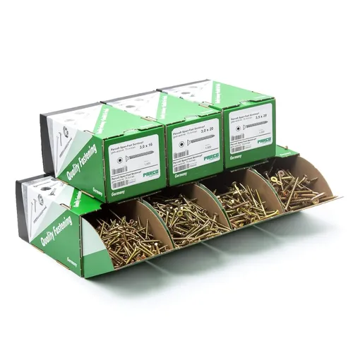 PARCO Schrauben- und Dübel-Set 4900 Stück, Torx-Antrieb - Schrauben-Dübel-Set mit 4900 hochwertigen Spanplattenschrauben, ideal für Möbelbau und Innenausbau. Mit Rostschutzbeschichtung für langlebige Anwendungen.