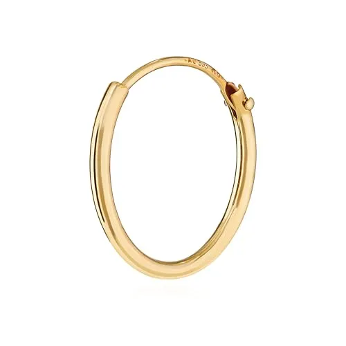 NKlaus 585er 14 Karat Gold Herren Creole Ohrring - Ohrringe für Herren aus 585 Echtgold, zeitloses Design mit 15mm Durchmesser, ideal für elegante und lässige Outfits.