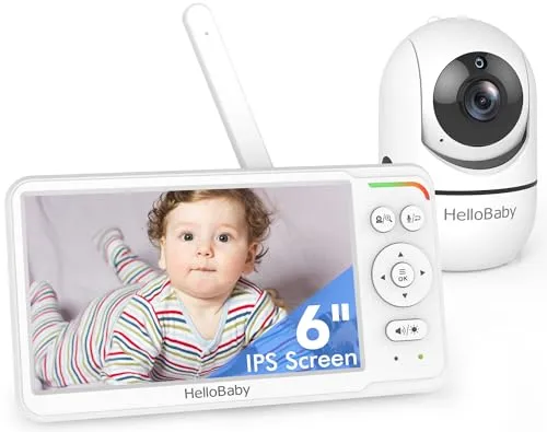 HelloBaby 6 Zoll Baby Monitor mit Kamera – Flexibles und sicheres Babyphone - Das HelloBaby Babyphone HB6560 mit 6-Zoll-Display bietet klare Nachtsicht und lange Akkulaufzeit. Ideal für Eltern, die eine einfache, sichere Babyüberwachung ohne WLAN wünschen.