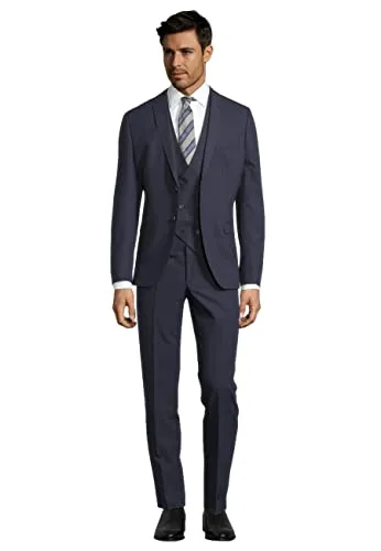Steffen Klein Herren Business Anzug 3-teilig mit Weste - Eleganter 3-teiliges Herrenanzug in Slim Fit, ideal für jeden Anlass. Hochwertiger Stoff mit edler Oberfläche und regulierbarer Weste für perfekten Sitz.
