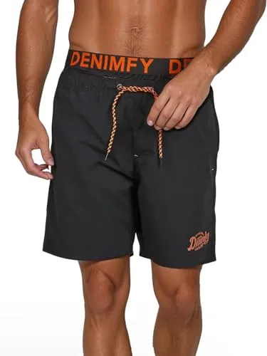 DENIMFY Badehose Herren Lang DFNeo mit Doppeltem Bund - Herren-Bademode mit coolem Print-Design, doppeltem elastischen Bund und verstellbarem Kordelzug für maximalen Tragekomfort und Bewegungsfreiheit.