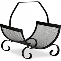 Relaxdays Kaminholzkorb schwarz - Praktischer Kaminholzkorb aus robustem Stahl in elegantem Schwarz. Ideal zur Aufbewahrung von Brennholz oder als vielseitiger Dekorationskorb. Mit praktischem Henkel für einfachen Transport.