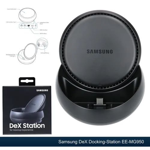 Samsung DeX Docking-Station EE-MG950 - Dockingstation für Samsung Galaxy S und Note, ermöglicht nahtloses Arbeiten mit USB-C, HDMI 2.0 und Ethernet-Anschluss.