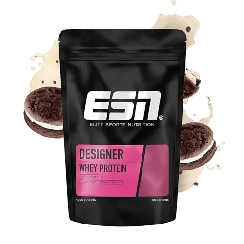 ESN Designer Whey Protein Germknödel - 908 g - Hochwertiges Proteinpulver für Fitnessbegeisterte. Ideal nach dem Training, mit köstlichem Kekse-Sahne-Geschmack für eine schmackhafte Eiweißquelle.