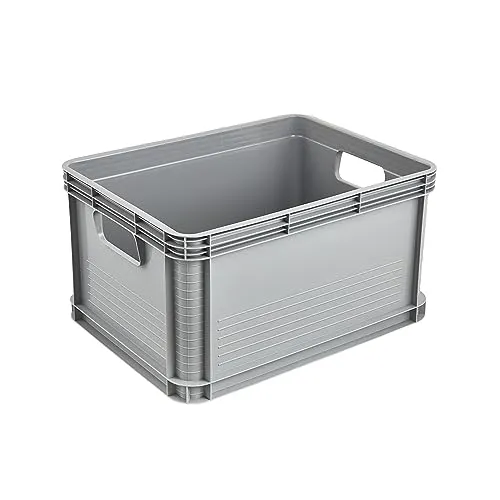 Keeeper Eurobox Robert 20L - Lebensmittelechter Aufbewahrungsbehälter in Grau - Praktische 20L Eurobox aus Polypropylen in nordic grey, ideal für die sichere Lagerung und den Transport unverpackter Lebensmittel. Robuste Qualität mit offenen Griffen für einfachen Zugriff und optimaler Nutzung.