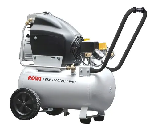 ROWI Pro-Serie Kompressor DKP 1800/24/1 - 1800 Watt, 24 Liter - Kompressor für vielseitige Anwendungen wie Schrauben, Bohren und Sprühen, ausgestattet mit Condor-Schalter für präzise Druckjustierung und 10 bar max. Druck.