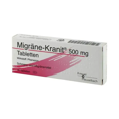 Migräne-Kranit 500mg Tabletten - Praktische Tabletten zur Linderung von Kopfschmerzen, ideal bei akuten Migräneanfällen. Einfach einzunehmen und zuverlässig für den Alltag.