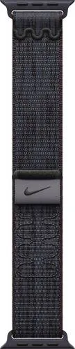 Apple Watch Nike Sport Loop Armband 40 mm - Schwarz/Blau - Apple Watch Zubehör: Überarbeitetes, weiches und atmungsaktives Armband aus Garnresten, ideal für Sport und Alltag mit praktischem Klettverschluss.