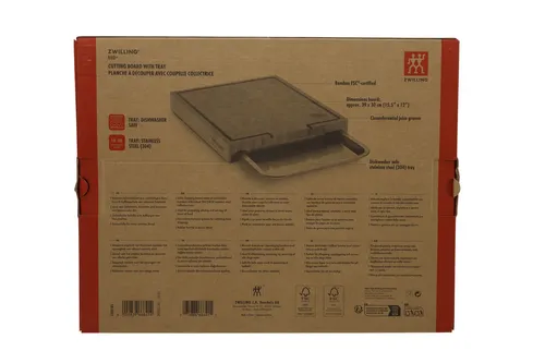 Zwilling Schneidebrett mit Tablett 39 cm x 30 cm aus Bambus - Hackbretter mit praktischer Grill Schublade, ideal für effizientes Arbeiten in der Küche und ein stilvolles Design.