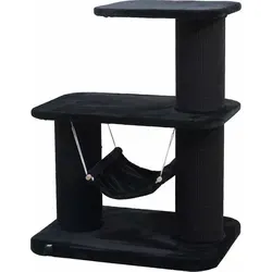 EBI Kratzbaum Houston - Schwarz - Kratzbaum für Katzen, 96 cm hoch mit bequemer Hängematte und Liegefläche. Ideal zum Entspannen und Krallenwetzen. Perfekt für neugierige Katzen, die ihre Umgebung im Blick behalten möchten.
