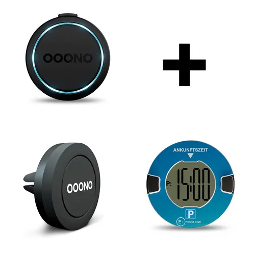 OOONO 3er Set: CO-Driver NO:2, Digitale Parkscheibe & Mount Halterung - Bluetooth- & Freisprechanlagen, automatisch aktiv und ideal für sicheres Fahren, inklusive praktischer Halterung und digitaler Parkscheibe.