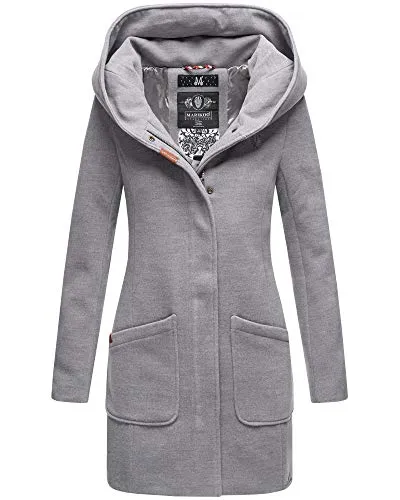 MARIKOO Damen Winterjacke Mantel Business Trenchcoat (XL, Hell Grau) - Eleganter Wintermantel von Marikoo, ideal für Business und Freizeit. Mit tailliertem Schnitt, warmem Innenfutter und praktischen Taschen für Komfort und Stil bei jedem Anlass.