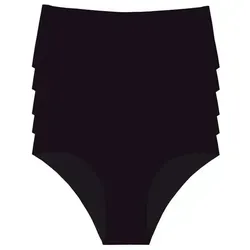 Occulto Damen Seamless Slip 5er Pack (Modell: Savona), Nahtlose Unterwäsche Schwarz XL - Nahtlose Damenunterwäsche für perfekten Tragekomfort: Kein Abzeichnen unter der Kleidung, ergonomischer Schnitt und atmungsaktive Mikrofaser für ein frisches Gefühl den ganzen Tag.