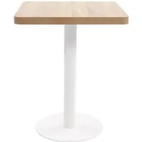 vidaXL Bistrotisch Hellbraun 60x60 cm - Eleganter MDF Tisch für 2 Personen - Esstische: Schaffen Sie ein romantisches Ambiente mit diesem eleganten Bistrotisch aus MDF mit schöner Holzmaserung, ideal für Zuhause oder Gastronomie.