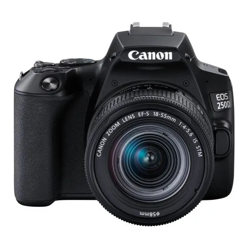 CANON Eos 250D Kit mit 18-55 IS STM schwarz - kompakte 24,1-MP DSLR mit 4K Video und WLAN für kreative Fotografie