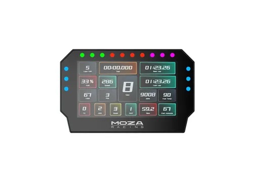 Moza Racing MOZA CM2 Racing Dash - Kabelkanal Kabelschlauch mit 5-Zoll 720P Touchscreen, anpassbarem UI und 10 RGB Shift-Indikatoren für präzise Echtzeit-Renndaten – ideal für dein Sim Racing-Setup.