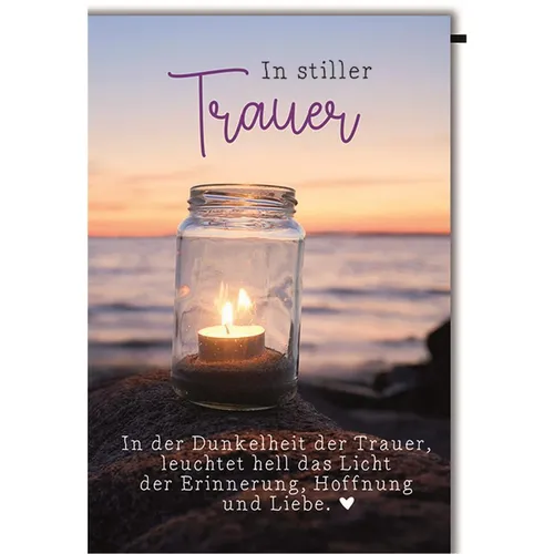 Trauer – Beileid – Kondolenz - Trauerkarte im Format 11,5 x 17 cm mit Umschlag -