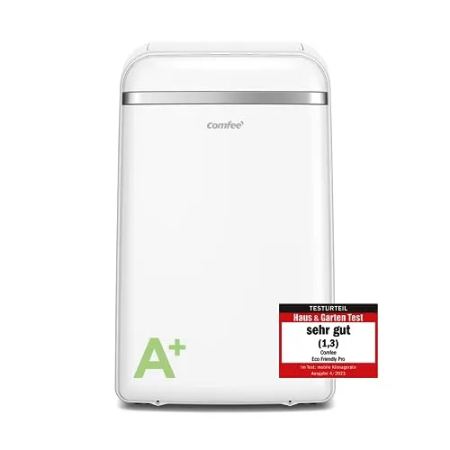 Comfee Mobiles Klimagerät 10000BTU - 3-in-1 Klimaanlage für Räume bis 80 m³, energieeffizient mit EEK A+, patentierte Kühltechnologie für konstante Leistung ohne Wassertank.