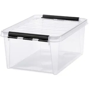 SmartStore Classic Kunststoff Aufbewahrungbox 14 L - Aufbewahrungsbehälter mit Deckel, stapelbar und ideal für eine platzsparende Organisation im Haushalt.