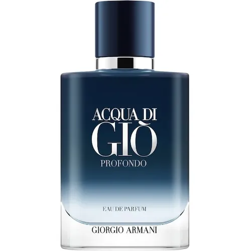 Armani Acqua di Giò Profondo - Eau de Parfum Spray 50 ml - Herrenduft mit aquatischer Fougère-Note, der die Freiheit des Meeres verkörpert. Eleganter Flakon in dunklem Blau, ideal für den modernen Mann.