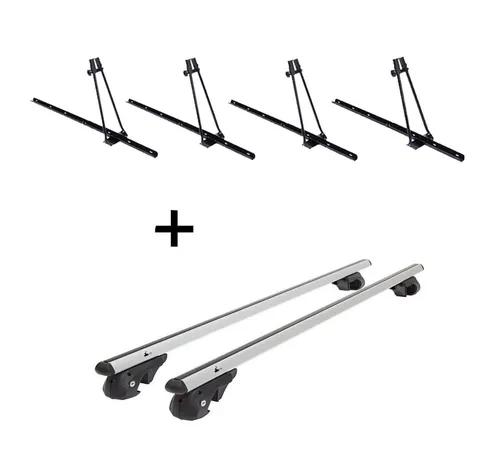 VDP Dachträger Set für Skoda Roomster 5J - Gepäckträger Set mit 4x ORION Fahrradträgern und VDP004 Dachträger für sicheren und einfachen Fahrradtransport. Ideal für Skoda Roomster 5J ab '06, mit sicherem Verriegelungssystem.