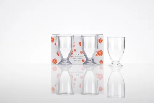 Flamefield Clear Saftglas-Set, Acryl, 4-teilig