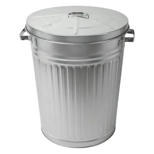 Spetebo Zink Abfalleimer mit Deckel - 55 Liter - Küchenabfalleimer mit abnehmbarem Deckel für einfaches Entnehmen der Müllsäcke, ideal für den Außenbereich und mit 55 L Fassungsvermögen.