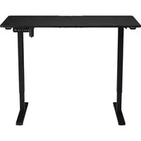 Juskys Schreibtisch Office Stand - Kinderschreibtisch mit elektrischem Höhenverstellmechanismus, ideal für ergonomisches Arbeiten und ausgestattet mit praktischer Headset-Halterung und Kabelführung.