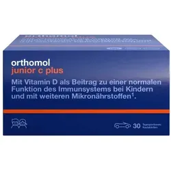 Orthomol junior C plus Kautabletten Mandarine-Orange - Nahrungsergänzungsmittel zur Unterstützung des Immunsystems von Kindern ab 4 Jahren, hilft bei häufigen Infektionen wie Erkältungen und Mittelohrentzündungen.