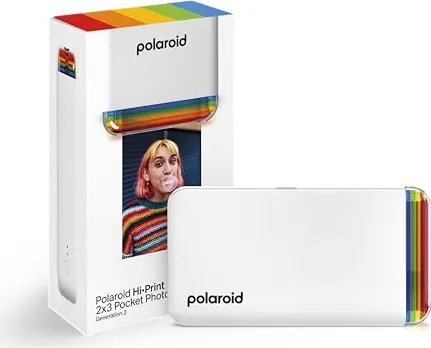 Polaroid HiPrint 2x3 Gen. 2 White Fotodrucker - Fotodrucker für 2x3" Fotos, kompakt und ideal für kreative Momente unterwegs – perfekte Druckqualität für Ihre Erinnerungen.