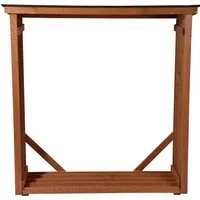 Dobar Kaminholzregal 56090E aus Kiefernholz, wetterfest und langlebig - Aschesauger für Kaminholz, wetterfestes Design mit Bitumendach für optimale Luftzirkulation und Schutz vor Nässe.