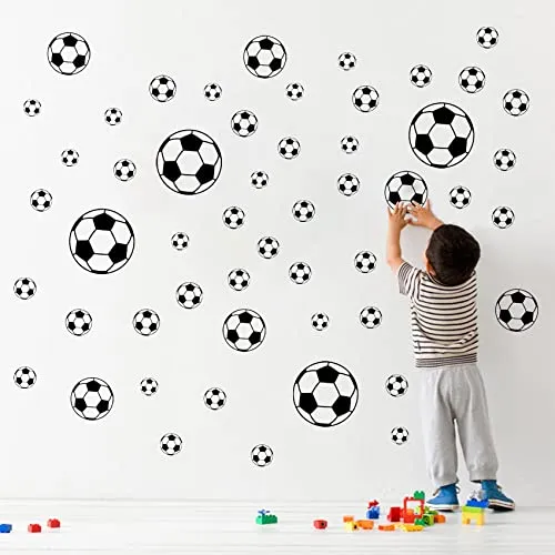Stück Fußball-Aufkleber,Fußball-Wandaufkleber, Wandkunst, DIY, Fußball-Dekoration, Aufkleber für Kinderzimmer, Jungen, Teenager, Mädchen, Schlafzimmer, Spielzimmer, Wohnzimmer, Fenster 52