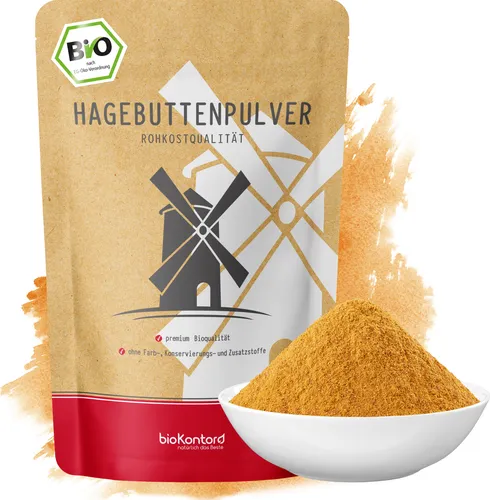 Hagebuttenpulver 500 g | 100% natürlich und ohne Zusätze - Hochwertiges Hagebuttenpulver in Rohkostqualität. Ideal für Smoothies, Müslis oder Saucen. 100% natürliche Zutaten ohne Zusatzstoffe, schonend verarbeitet und in Deutschland kontrolliert.