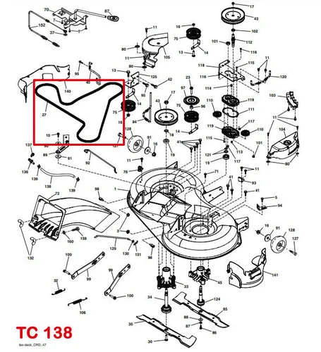 Keilriemen HUSQVARNA TC 38 138 139T / CT 153 154 / CTH 163T 173 174 194 / LT126 - Rasenmäher Zubehör, kompatibel mit Husqvarna Modellen für zuverlässige Leistung und lange Haltbarkeit.