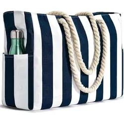 Oscaurt Strandtasche XXL Tote Bag Familienreise Geschenk Badetasche Blau - Blau