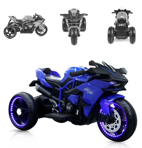 Moni Elektro-Kindermotorrad Ninja - Elektro-Motorrad für Kinder bis 30 kg, mit LED-Beleuchtung und MP3-Funktion für unvergesslichen Fahrspaß!