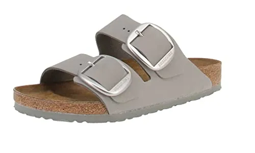 Birkenstock Damen Sandalen Arizona Big Buckle Nubuk Leder Large, Taubengrau, 38 EU