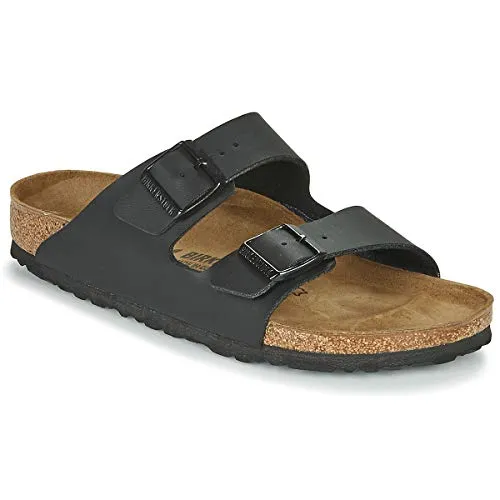 Birkenstock Arizona Sandalen Damen, Größe 37 - Komfort in black - Wanderschuhe aus strapazierfähigem Birko-Flor mit verstellbaren Riemen und anatomisch geformter Innensohle für optimalen Tragekomfort.