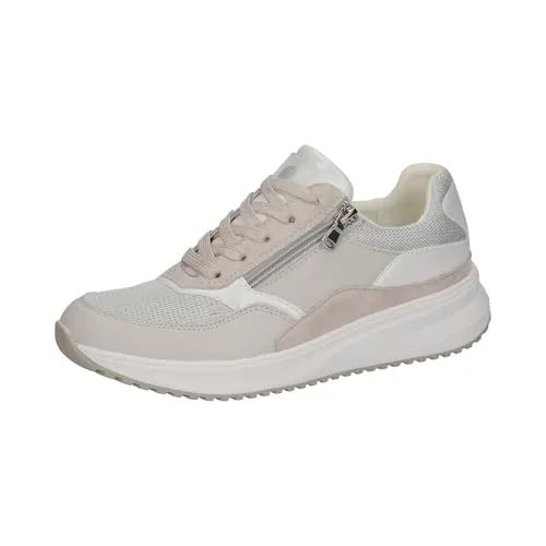 Plateausneaker WALDLÄUFER "H-MARA" für Damen, Größe 6,5 - Sportliche Plateausneaker in Komfortweite H, aus Leder und Textil mit rutschhemmender Gummisohle, ideal für den täglichen Gebrauch und maximalen Komfort.