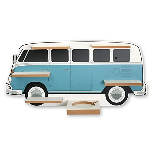 Regal „Bus“ geeignet für Toniebox und Tonies inkl. 40 Metallplättchen für Flexible Befestigung der Tonie Figuren (Kleinbus)