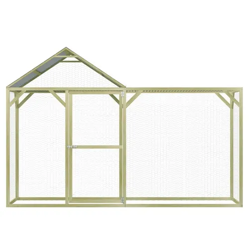 vidaXL Hühnerstall aus imprägniertem Kiefernholz 3x1,5x2m - Geräumiger Hühnerstall aus langlebigem, witterungsbeständigem Kiefernholz, ideal für Hühner und Kleintiere. Mit wasserfestem Dach und abschließbarer Tür für Sicherheit und Komfort.