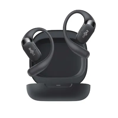 SHOKZ OpenFit 2+ Bluetooth Headset - Open-Ear Komfort - Kopfhörer mit Dual-Treibern für dynamischen Sound und Dolby Audio. Ergonomisches Design für ganztägigen Tragekomfort und bis zu 48 Stunden Musikgenuss. Wasserdicht nach IP55, ideal für jedes Wetter.